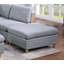Mobilier de salon avec repose-pieds gris clair en tissu Dorris 1pc