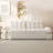 Modern white tech fabric retractable sofa bed with storage
