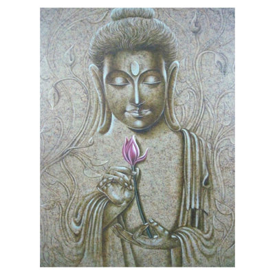 Bouddha du dieu Gautam | Huile sur toile | Par Dinesh Kumar