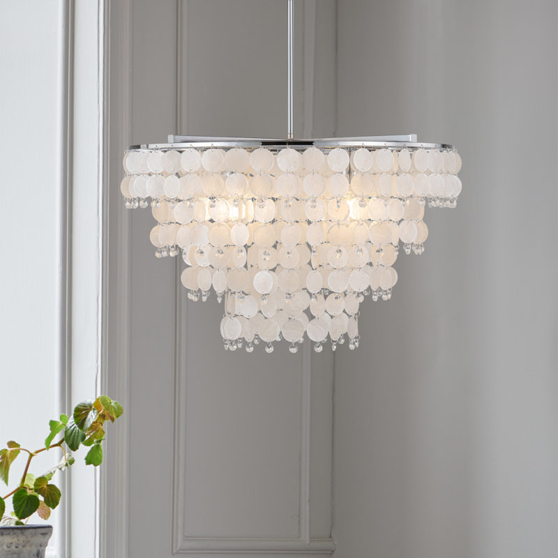 Ikraan 4 - Light Dimmable Tiered Chandelier, Chrome