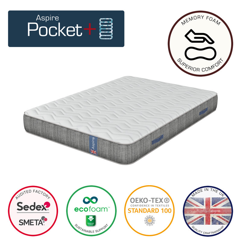 Aspire Pressure Relief Pocket+ Memory Mattress, 150 x 200 cm