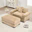 Très grand fauteuil 54,5 po en velours côtelé Cloud Cloud avec coussins décoratifs et repose-pieds, facile à assembler-116743597