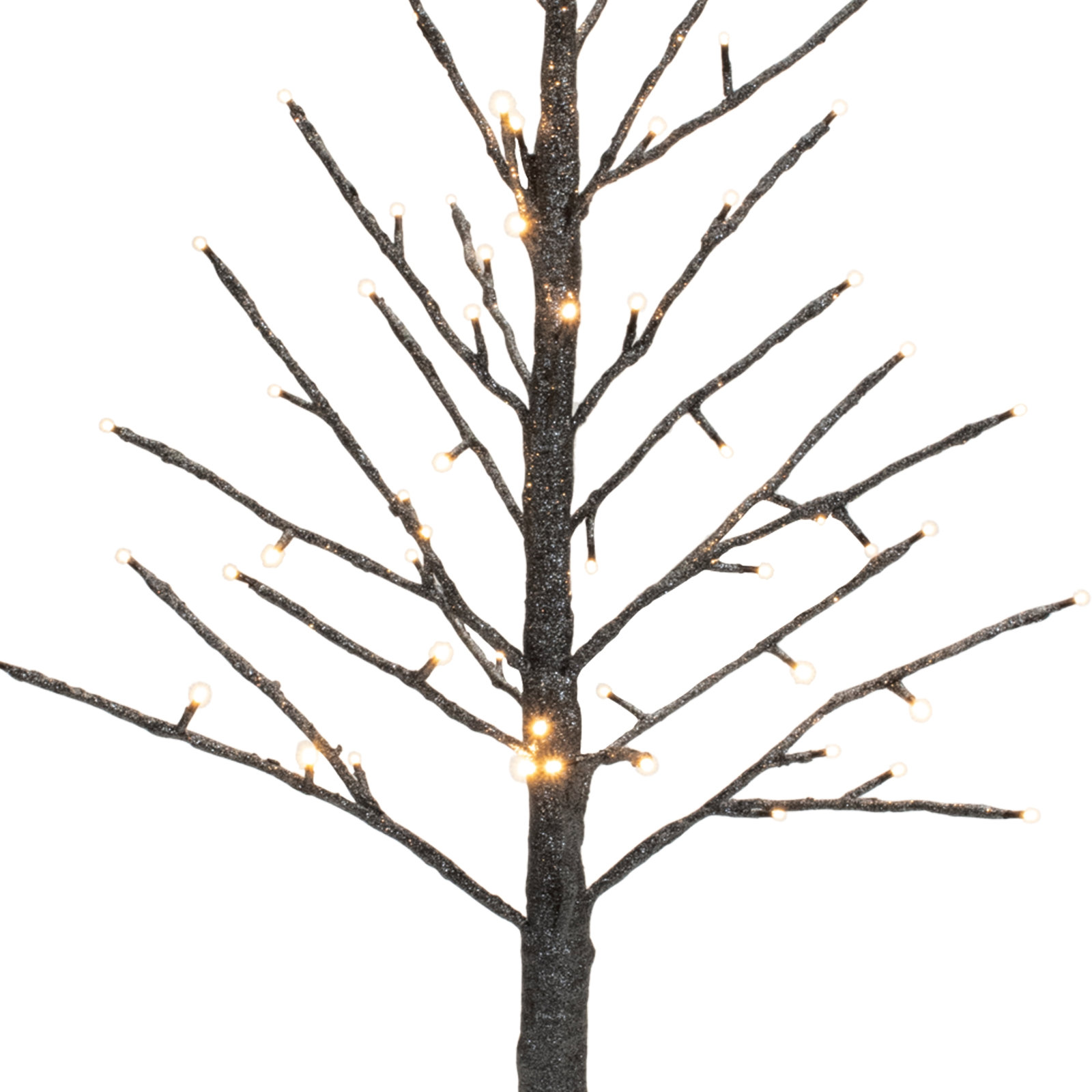 LED Glittered Twig Tree, Brown, 36" H x 17" W x 17" D