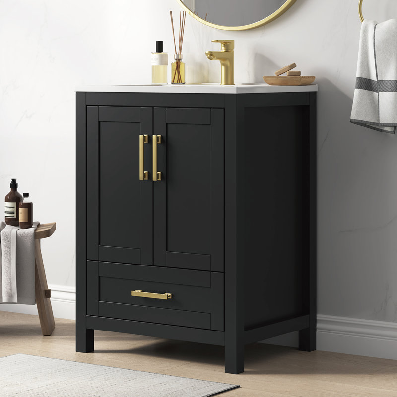 Ensemble de meuble-lavabo simple 25 po Sirois, 25", Noir