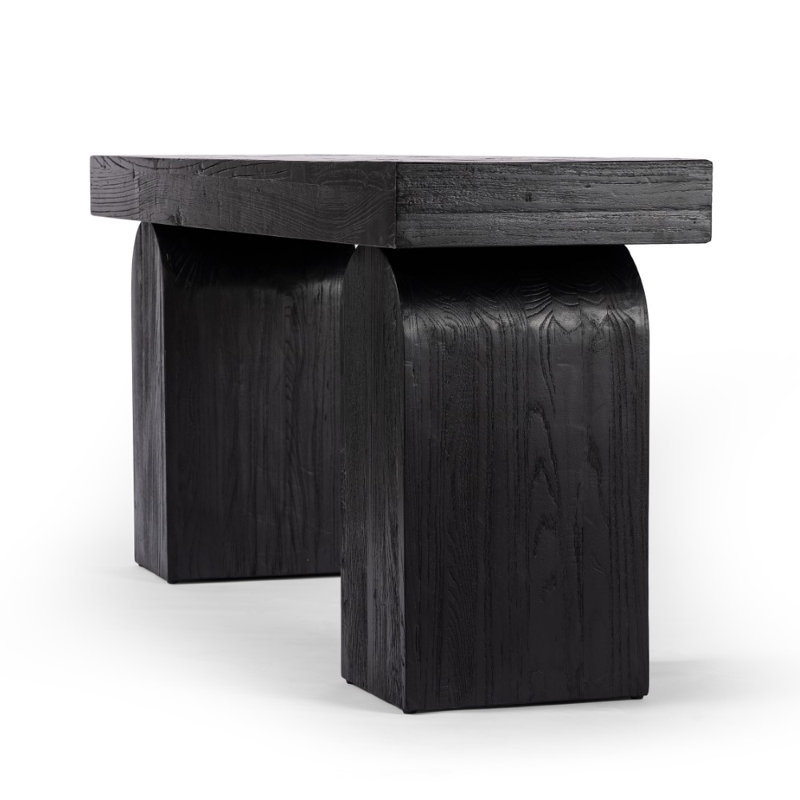 Juna 78'' Solid Wood Console Table, Black Elm Veneer