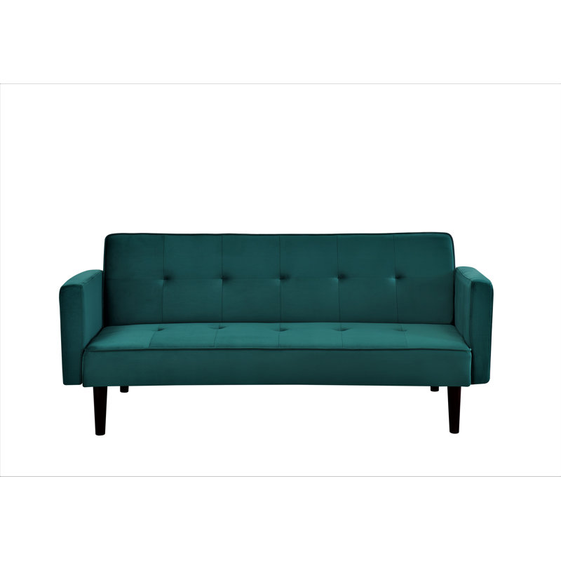 tufted design 72'' wide convertible sofa, Green