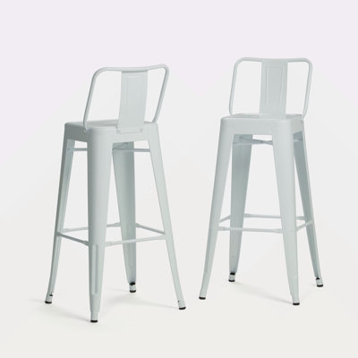 Rayne - 30" Metal Bar Stool (Set Of 2) - White