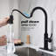 Robinet de cuisine avec bec rétractable, levier unique, buse haute rotative à 360 ° en acier inoxydable noir mat, surface de corrosion, aérateurs pour un arrosage sans éclaboussure en acier 360, levier facile-957206559