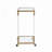 Acrylic Sofa Table, Glass Top C Shape Square Table with Metal Base-366330381