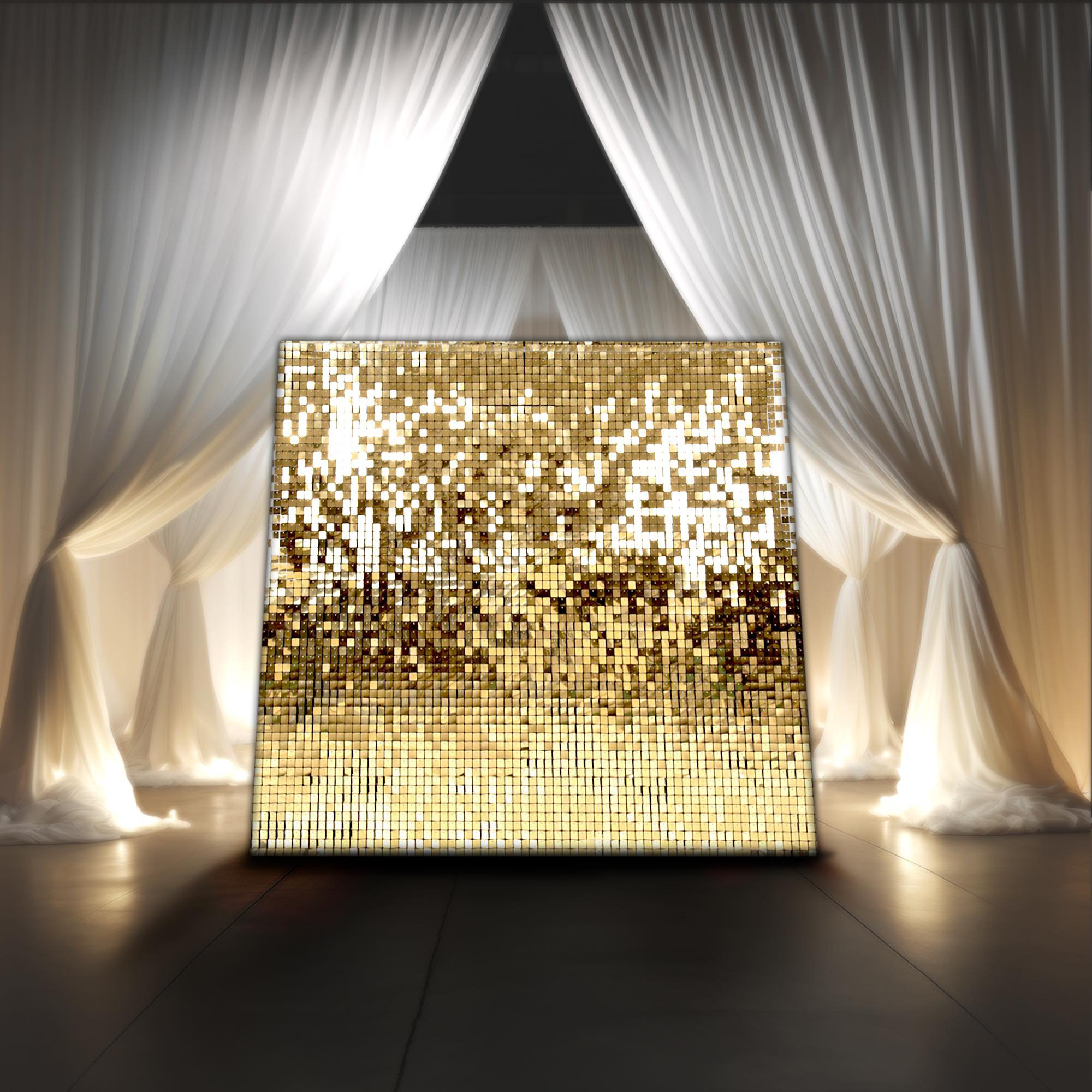 Slightly Imperfect - Champagne Gold Sequin Hanging Backdrop Decoration