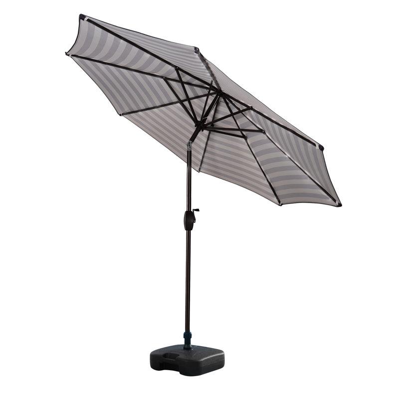 Pierpoint 108'' Market Umbrella, Black Stripe