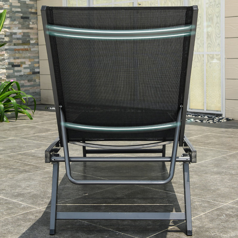 Outdoor leisure beach lounge chair, 1, Black