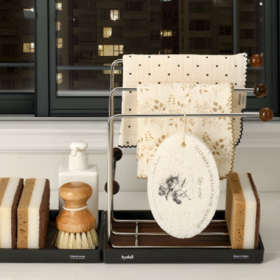 Stainless Steel Dishcloth Drying Rack For Kitchen, Narrow Edge Sponge Holder For Sink, Window Sill, And Countertop