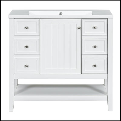 Santasha 36.00'' Single Bathroom Vanity with Ceramic Top