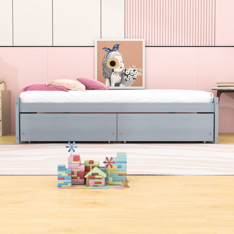 Casstown Twin Daybed with Two Drawers, Gray