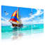 Ensemble de 3 impressions sur toile, voilier nautique avec voiles colorées sur vagues de l'océan-413942282