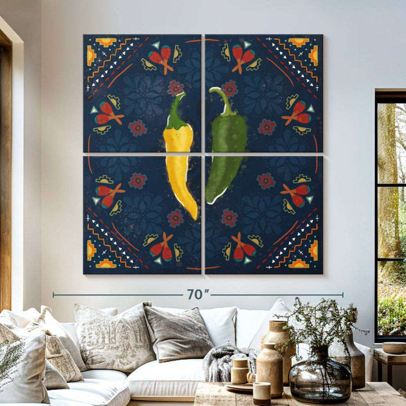 Yarlin Tex Mex Fiesta V Dark, 57" H x 57" W