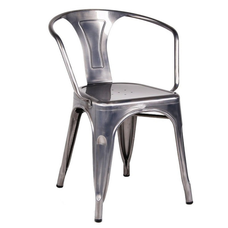 Chaise de patio empilable Nunes, Gris
