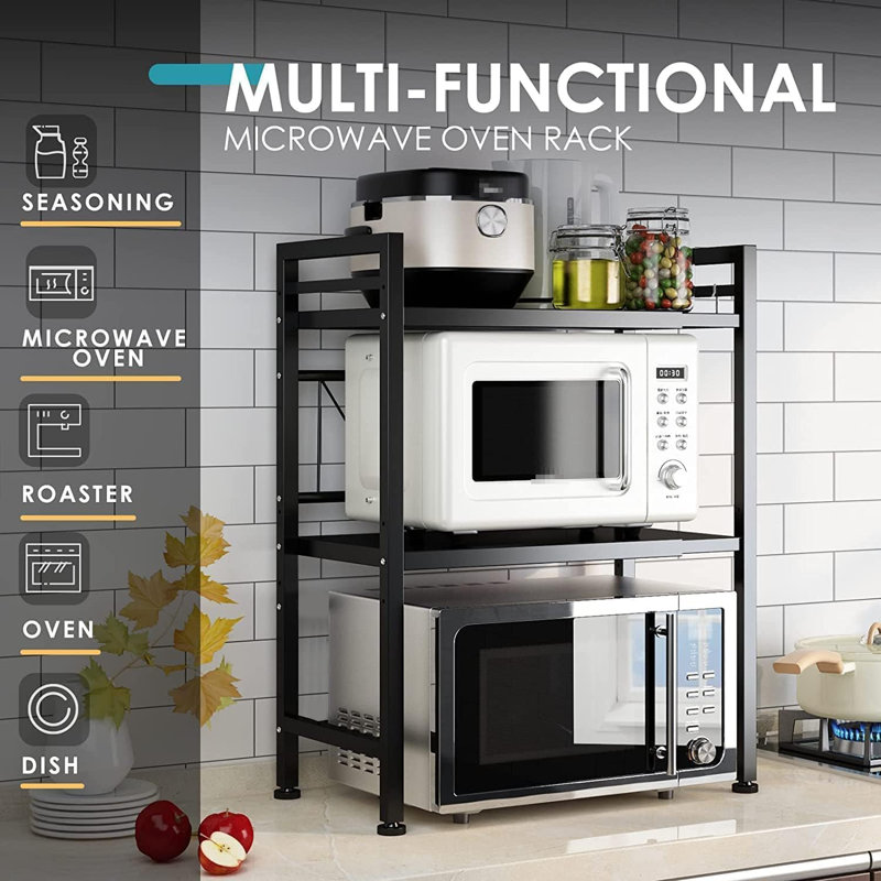 Expandable Microwave Rack, Countertop Kitchen Utensils Tableware Storage
