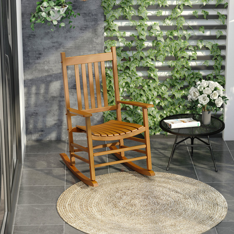 Chaise berçante d'extérieur, chaise berçante de patio en bois