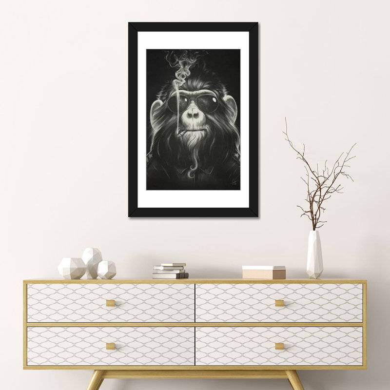 « fumee em », impression sur toile, H 24 po x l 16 po x P 1 po, Papier d'art encadré noir, Blanc