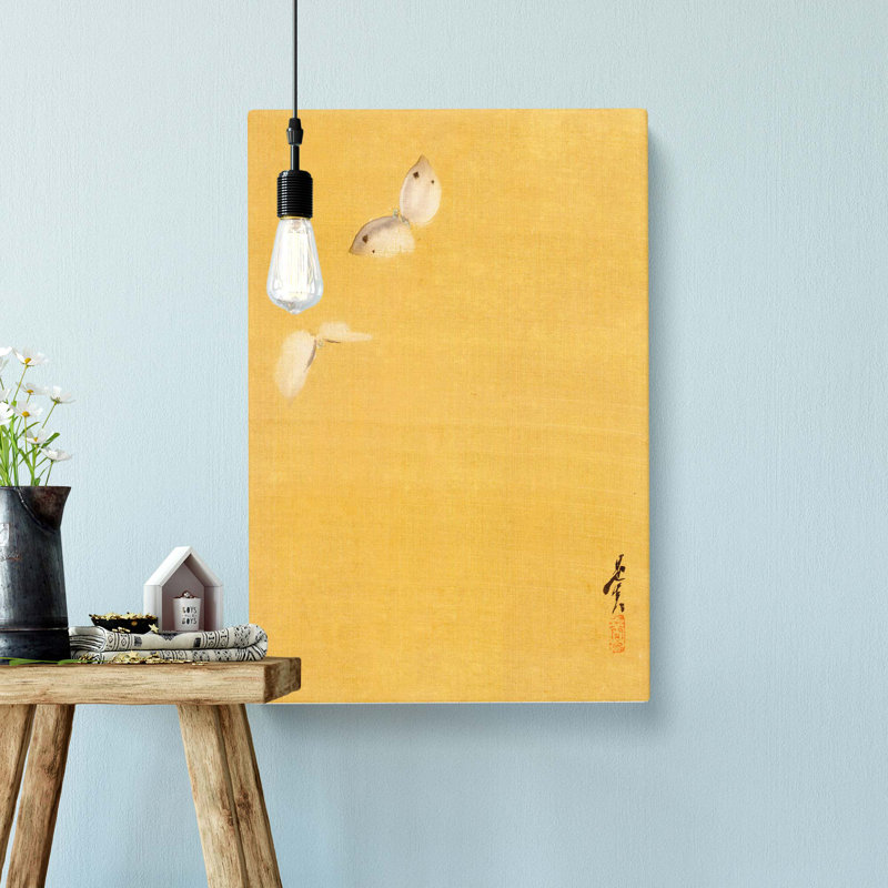 The Two Butterflies by Shibata Zeshin - Wrapped Canvas, 50cm H x 35cm W x 3cm D