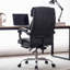 Fauteuil de bureau avec hauteur réglable et repose-pieds, fauteuil de jeu inclinable à dossier haut, cuir noir, roulettes, inclinaison à 135°, base en métal et bois, rembourrage en mousse à mémoire de forme, montage facile pour un confort optimal
