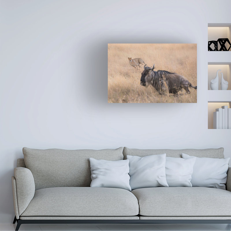 Art sur toile 2, Chasse au guépard, Bolologi, H 12 po x l 19 po