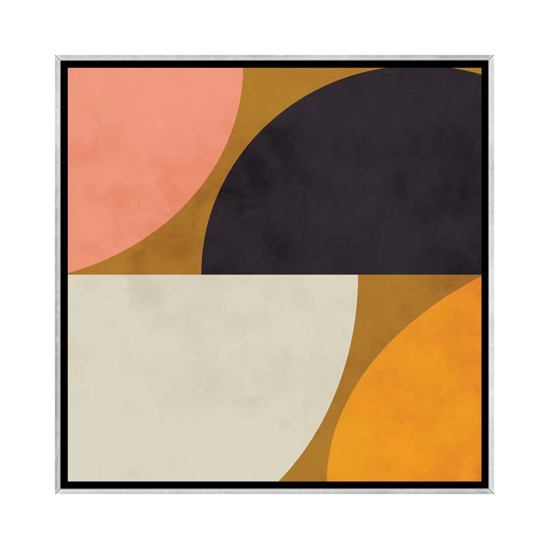 «Geometric Art III» par Ana Rut Bré - impression d'art graphique, Toile avec cadre argenté, Aucun mat