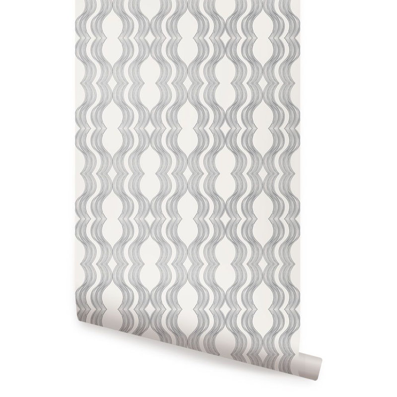 Hannasville Peel & Stick Chevron Roll, Grey, 2' W x 18' H