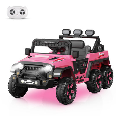 24V 4WD Kids Ride On Car avec télécommande parentale 2,4G, véhicule électrique à 4 moteurs, vitesse maximale de 3,7 MPH, 2 heures de jeu, roues EVA et plusieurs modes de musique pour les enfants