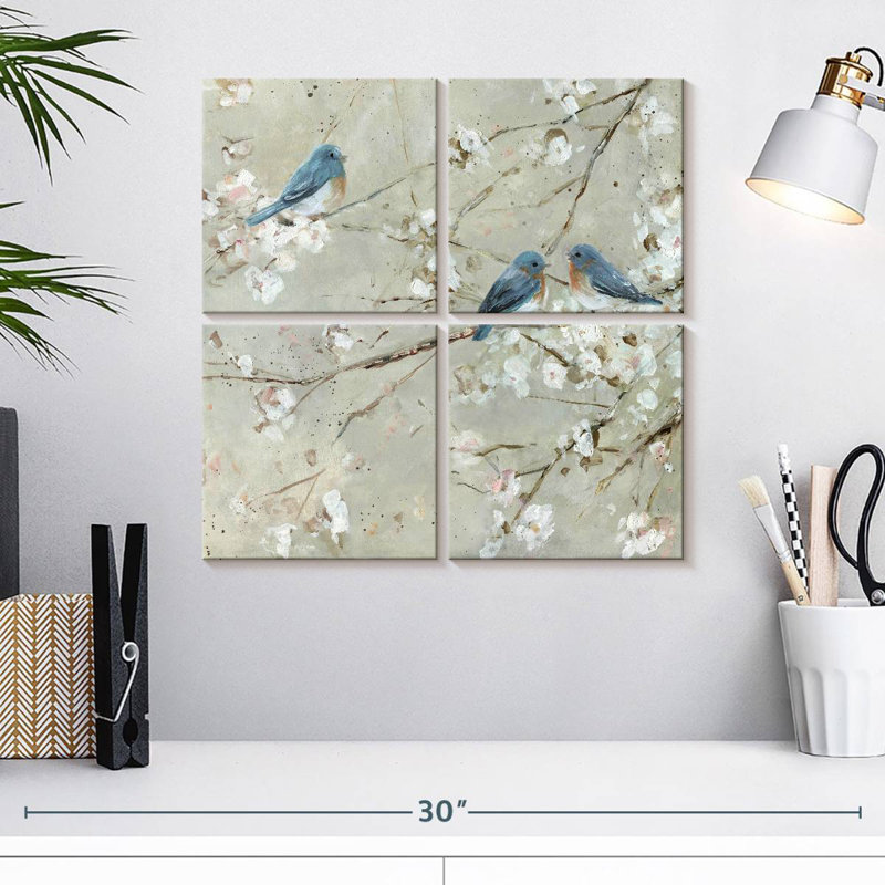 Mélodie de l'oiseau bleu Brampt, H 18 po x l 18 po