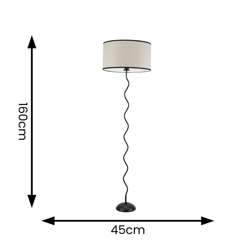 Sahrai 160cm Black Traditional Floor Lamp, No