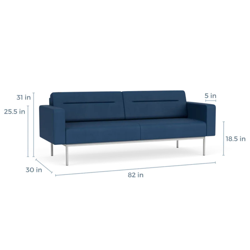 Canapé de réception Darsey, Sans alimentation, Argent argent, Patriot Plus Blue Ridge