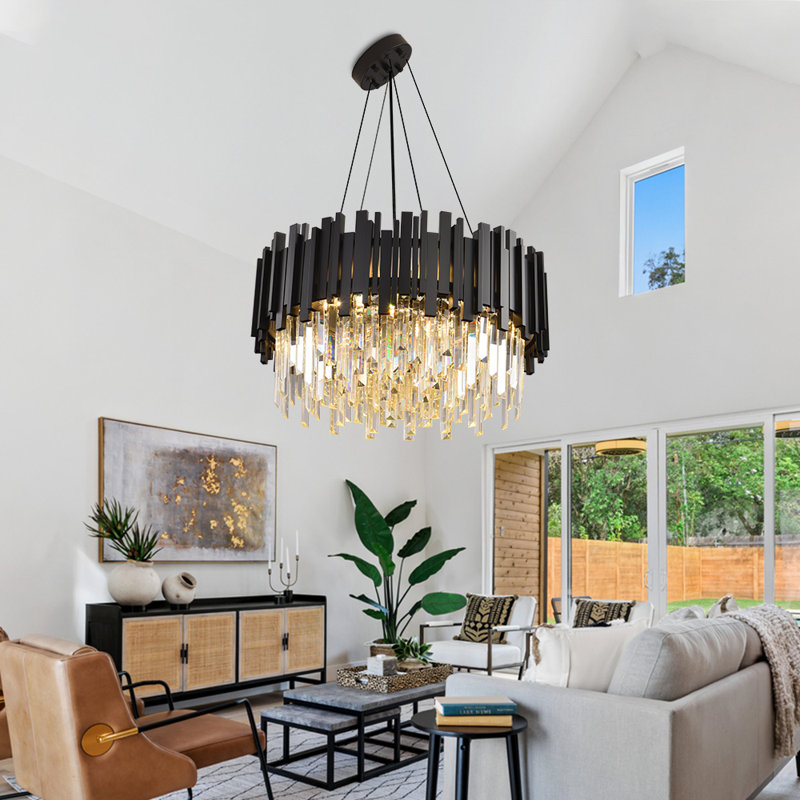 Abaz Chandelier, 55cm x 30cm, 9, Black