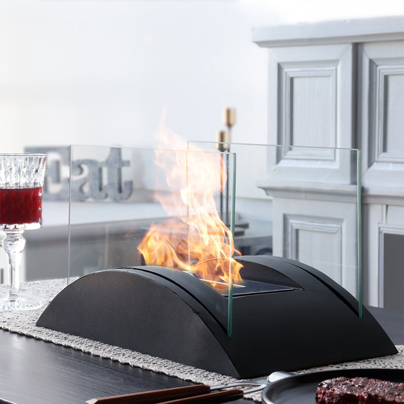 Elianah Bio-Ethanol Outdoor Tabletop Fireplace with Flame Guard