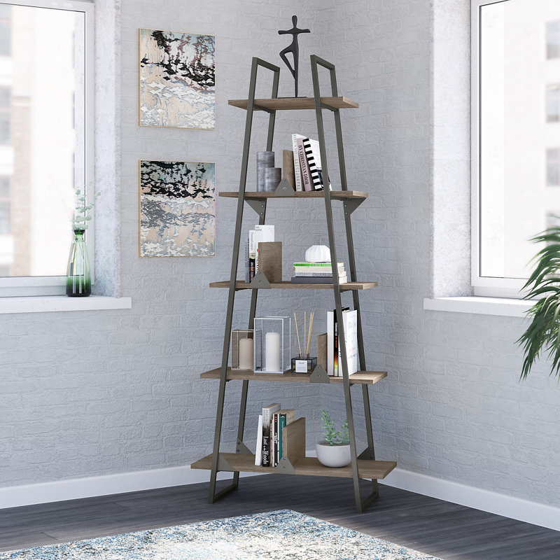 Étagère à livres Claryce, Gris patiné