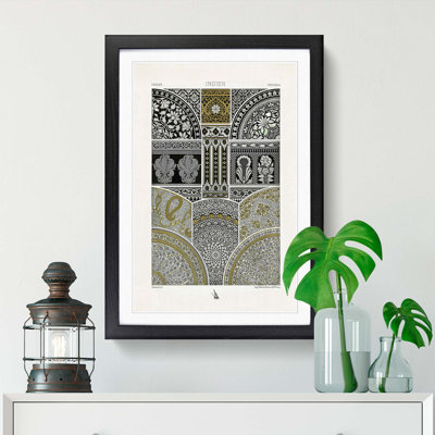 Indian Pattern by Albert Racinet - Picture Frame Painting Print