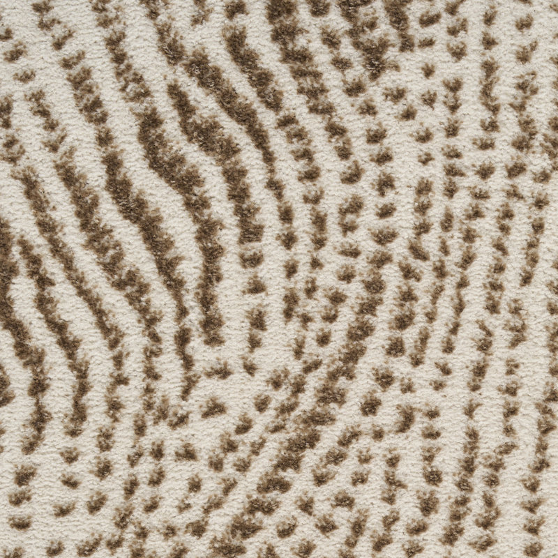Alim Abstract Machine Made Area Rug, Rectangle 183 x 274 cm, Beige Brown