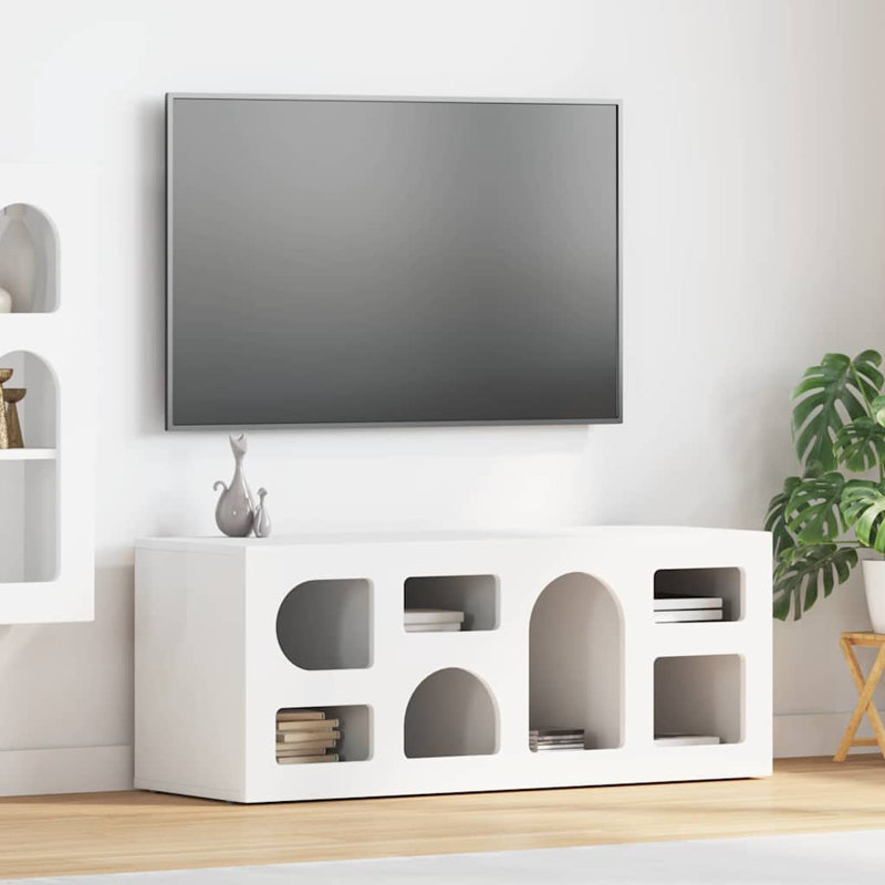 Unfinished TV Stand, 40cm H x 100cm L x 35cm W, White
