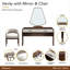Houston Vanity Table With Mirror & Chair - Walnut