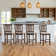Chic Slat Back Wooden Counter Stools with Upholstered Seats