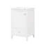 Meuble-lavabo de 20 po avec lavabo, armoire de salle de bain avec porte à fermeture douce, support de rangement et tiroir, blanc