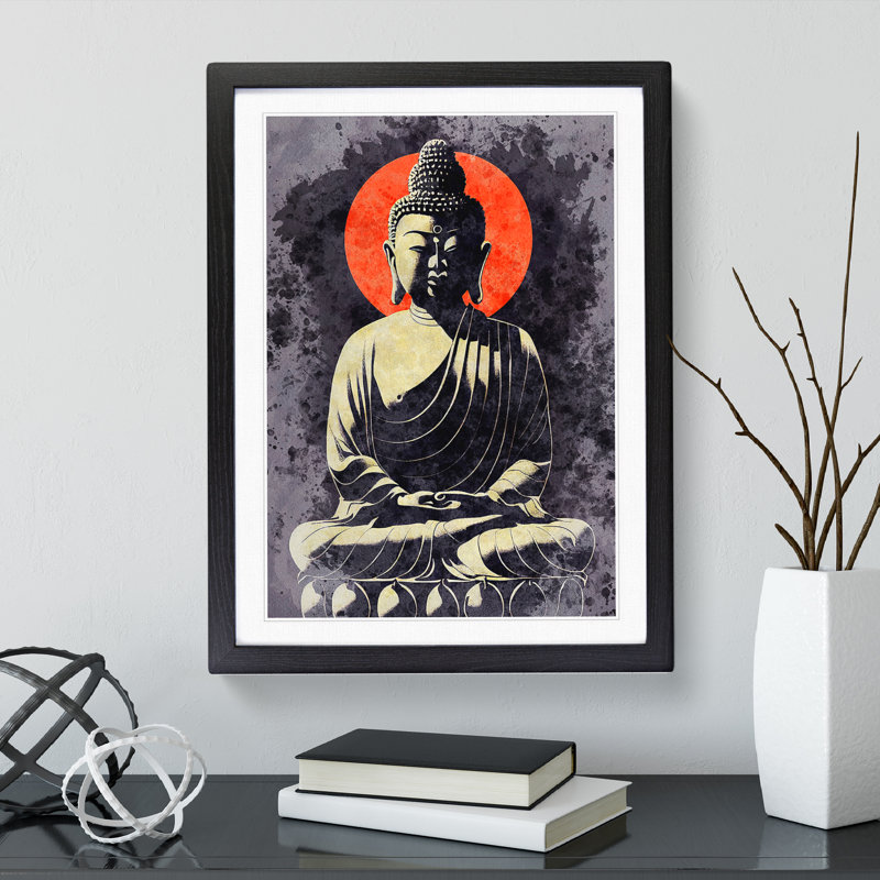 Fabulous Buddha - Single Picture Frame Print, Black, 64cm H x 46cm W x 2cm D