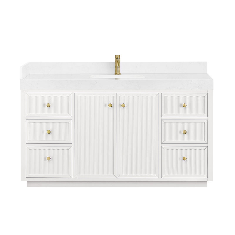 Ensemble de meuble-lavabo simple 60 po Peryman, Blanc