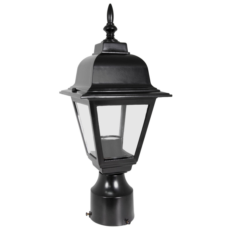 Maple Street Black Outdoor Post Light with Clear Glass