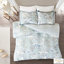 Très grand / très grand lit - Imprimé floral en coton, réversible, médaillon, motif inversé complémentaire, attaches de coin intérieures, housse de couette réversible lavable à la machine
