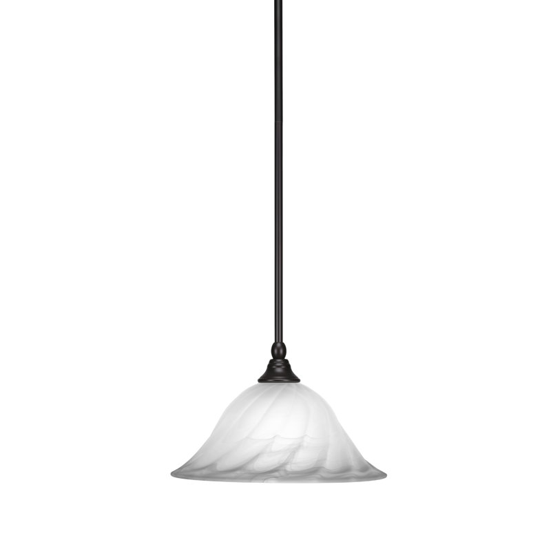 Mini-luminaire suspendu à tige, Espresso, Noir / blanc