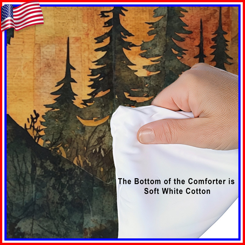 Wolf Silhouette Moonlight Comforter, Twin Extra Long