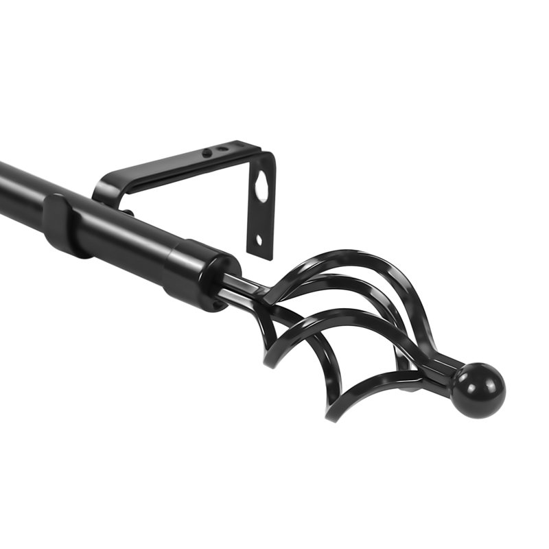 Tringle à rideaux simple Redekar, Noir, l 84 po à 120 po